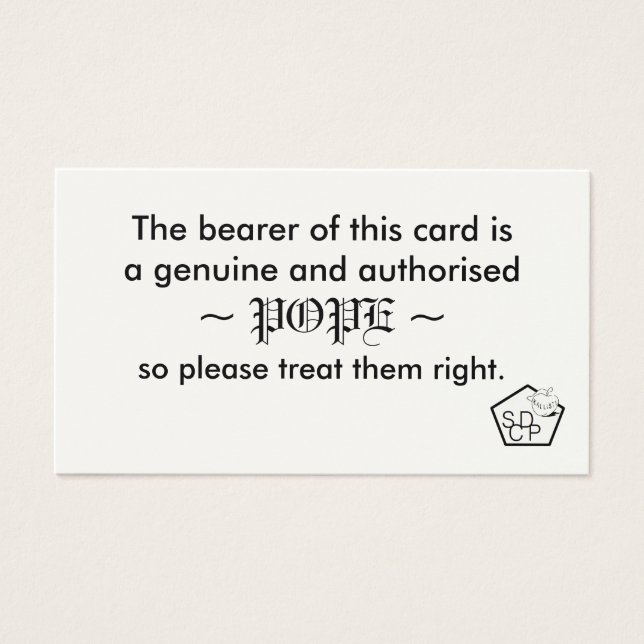 Carte Pope (Devant)