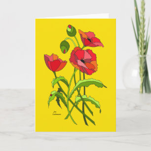 Carte Poppies florales lumineuses