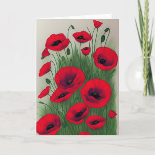 Carte Poppies rouges