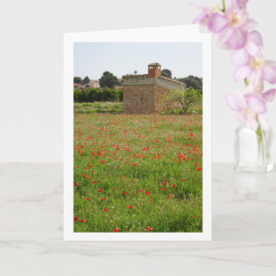 Carte Poppy Field Farmhouse Portrait Card