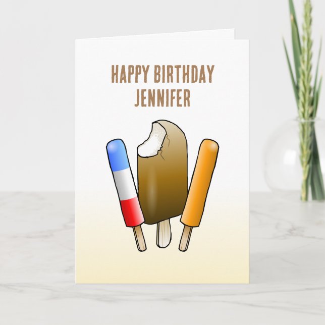Carte Popsicles et bar de glace (Devant)