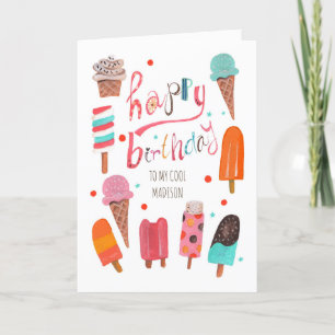 Carte Popsicles & glaces Anniversaire Salutation