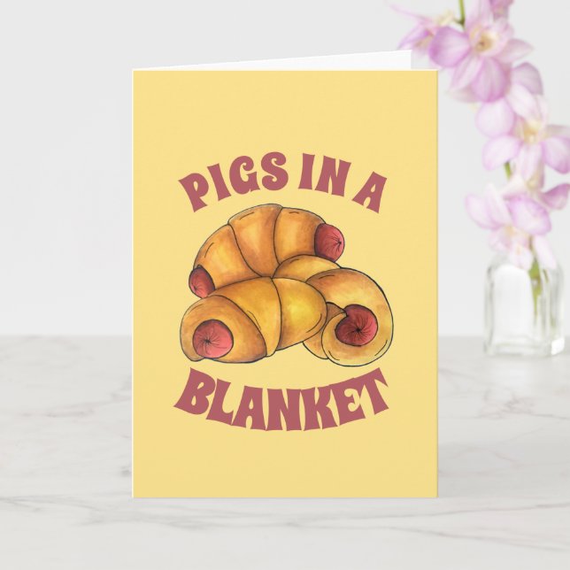 Carte Porcs dans une couverture Croissant Rouleau Hot Ch (Orchidée)