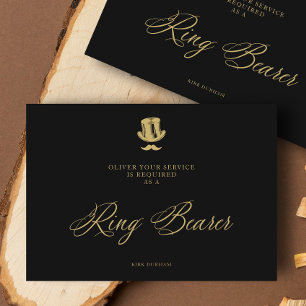 Carte Porte-alliance doré faux minimaliste luxe mariage
