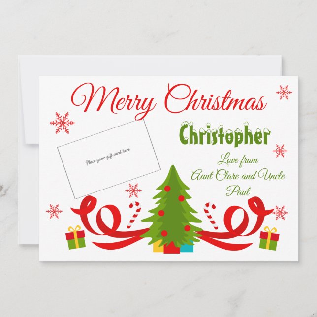 Carte Porte-carte-cadeau traditionnel en forme de sapin  (Devant)