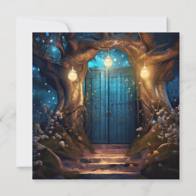 Carte Porte d'antiquité Imaginaire de forêt enchantée (Devant)