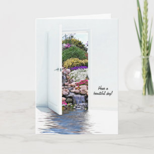 Carte porte de jardin et cascades d'eau