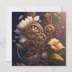 Carte Porte en vapeur aux fleurs violettes