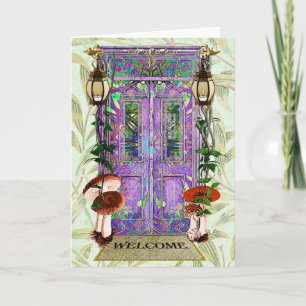 Carte Porte Fée mignonne Bienvenue Mat Ménage Ménage Dém