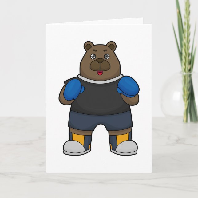 Carte Porter comme boîte avec gants de boxe (Devant)