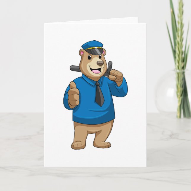 Carte Porter en tant qu'officier de police avec le casqu (Devant)