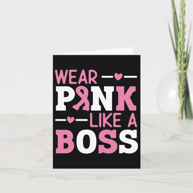 Carte Porter Rose Comme Un Boss Pink Ribbon Cancer Du Se (Devant)