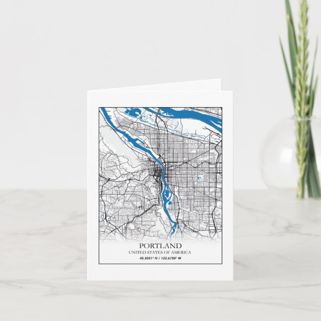 Carte Portland Oregon USA Travel City Plan (Devant)