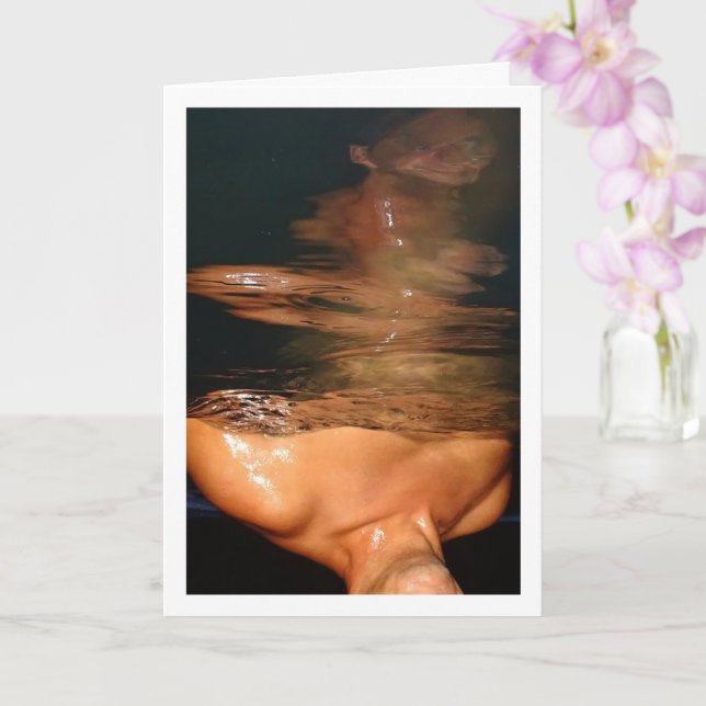 Carte Portrait Abstrait de l'homme dans la piscine (Orchidée)