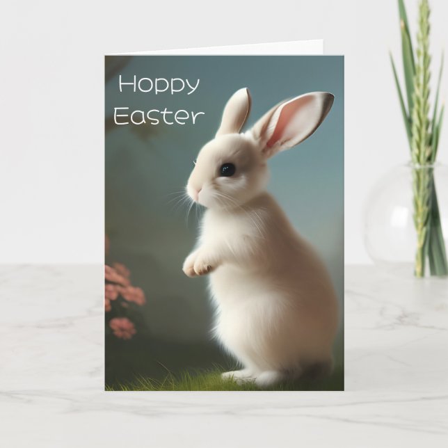 Carte Portrait de bébé lapin mignon de Pâques  (Devant)