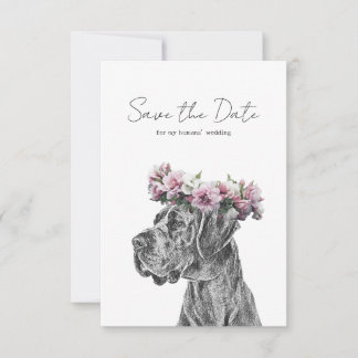 Carte Portrait de chien noir et blanc Enregistrer les ca