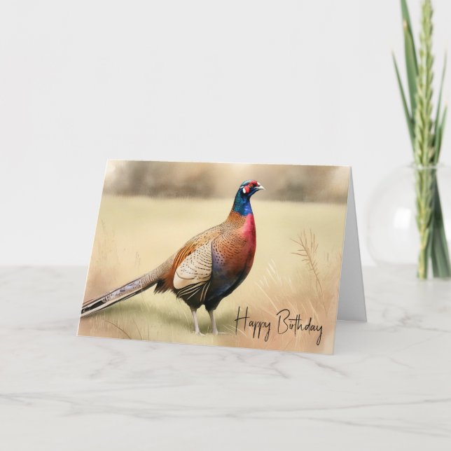 Carte Portrait de faisan pour Anniversaire (Devant)