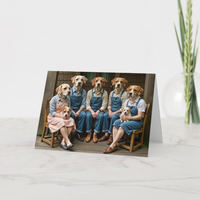 Carte Portrait de famille de chien de chien de garde d'a (Devant)
