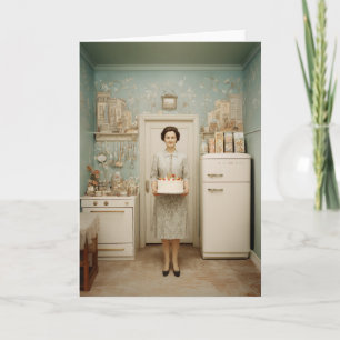 Carte Portrait de gâteau de cuisine vintage