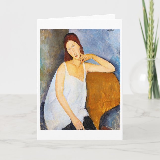 Carte Portrait de Jeanne Hebuterne, Modigliani (Devant)