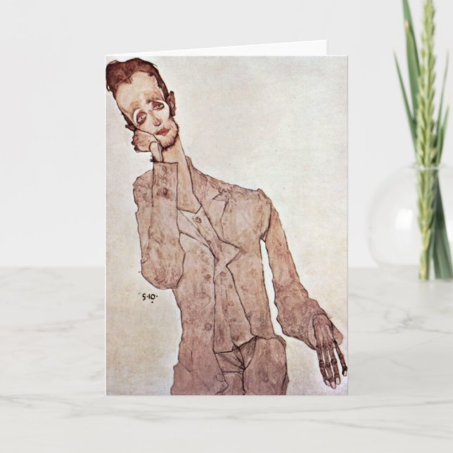 Carte Portrait de Karl Zakovsek par Egon Schiele (Devant)