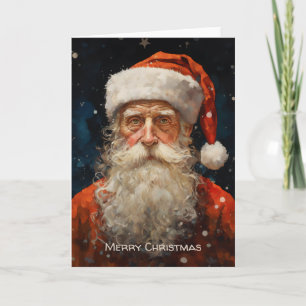 Carte Portrait de Père Noël dans le style de Van Gogh