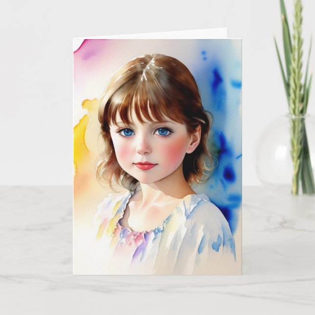 Carte Portrait de petite fille (Devant)