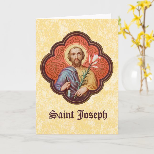 Carte Portrait de Saint-Joseph dans un octofoil (TF 02) (Fleur jaune)
