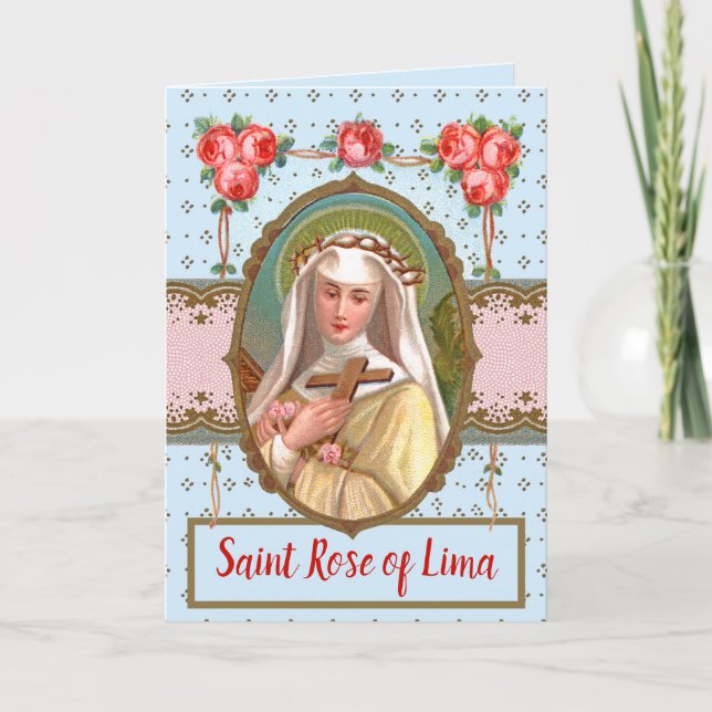 Carte Portrait de Saint-Rose revêtu de Rose (M 024a) (Devant)