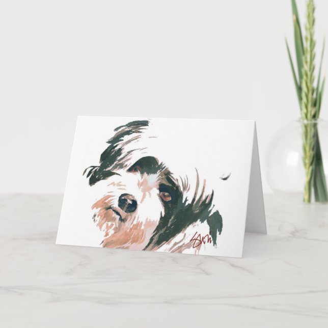 Carte Portrait de Terrier tibétain (Devant)