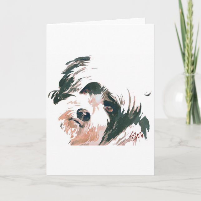 Carte Portrait de Tibétain Terrier (Devant)