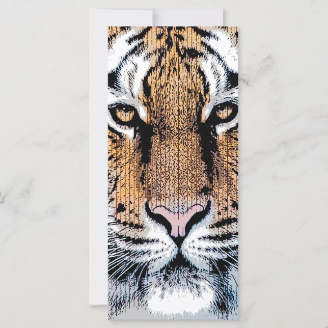 Carte Portrait de tigre en style Presse Graphique (Devant)