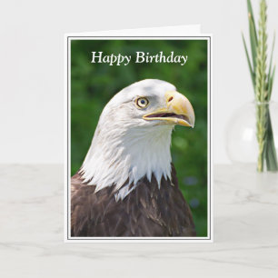 Carte Portrait d'un aigle à tête blanche Joyeux annivers