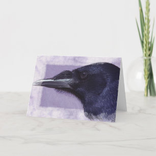 Carte Portrait d'un Corvid Raven amateurs Art Design