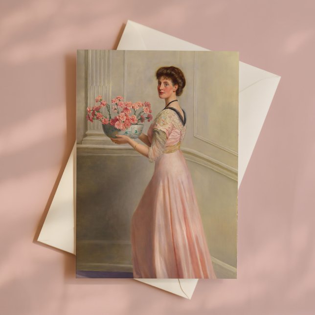 Carte Portrait d'une dame en rose | John Collier (Créateur téléchargé)