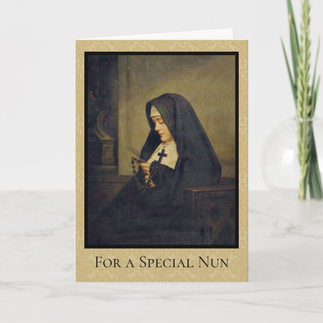 Carte Portrait d'une religieuse catholique avec le Saint (Devant)