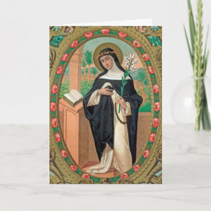 Carte Portrait encadré de Saint Rose de Lima (Détail; K