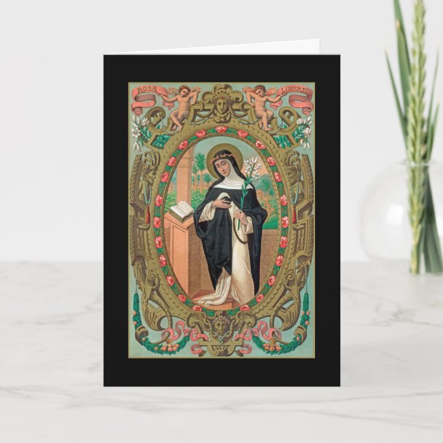 Carte Portrait encadré de Saint Rose de Lima (K 48) (Devant)