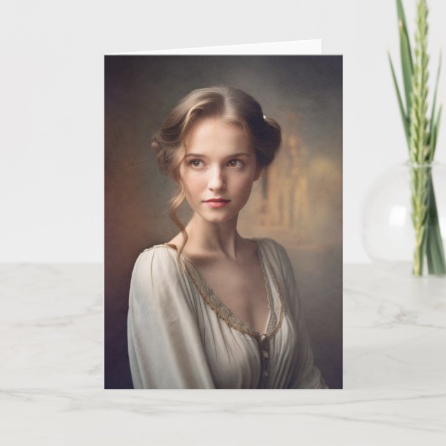 Carte portrait femme jeune (Devant)