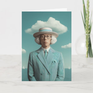 Carte Portrait Gentleman Surreal Seaside