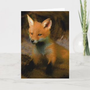 Carte Portrait Petit Bébé Fox Cub