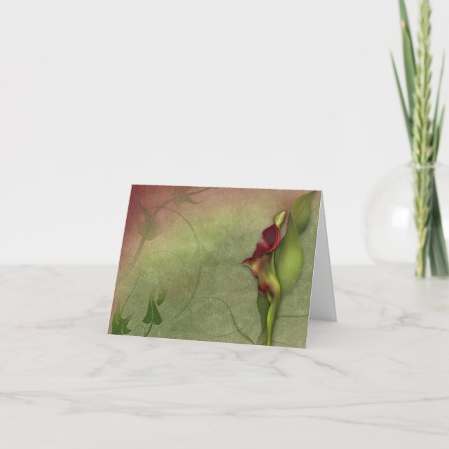 Carte Portrait "rouge " #4 du zantedeschia de (Devant)