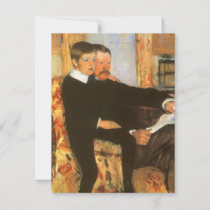 Carte Portrait vintage de père et fils par Mary Cassatt