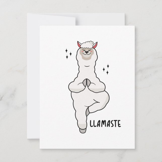 Carte Pose De Yoga Llama Au Llamaste (Devant)