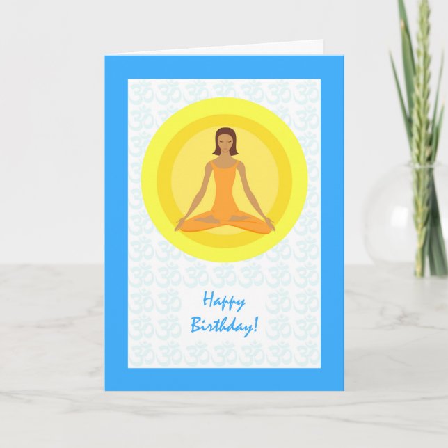 Carte Pose de Yoga, Prenez le temps de respirer, Anniver (Devant)