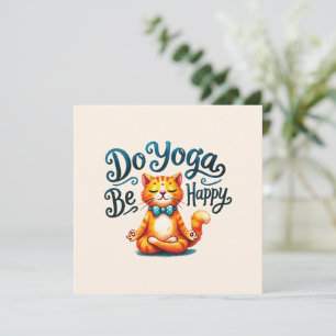 Carte Pose Yoga Chat - Do Yoga, Be Happy