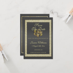 Carte Posh Gold Black, Parties scintillant & Ballons Enr