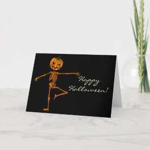 Carte Position de ballet de départ Halloween Squelette