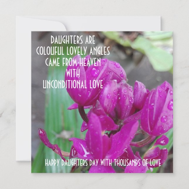 CARTE POST FLOWER POUR LA JOURNÉE DE LA FILLE (Devant)