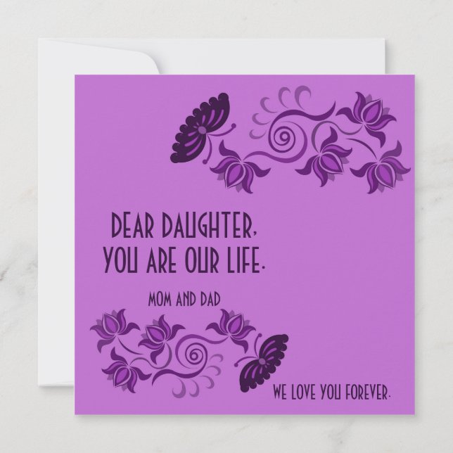 CARTE POST POUR LA JOURNÉE DES FILLES (Dos)